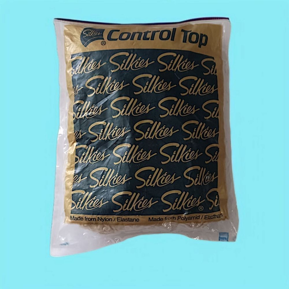 Silkies Control Top Pantyhose Large White Vintage Made In USA Stockings Tights - Picture 15 of 15